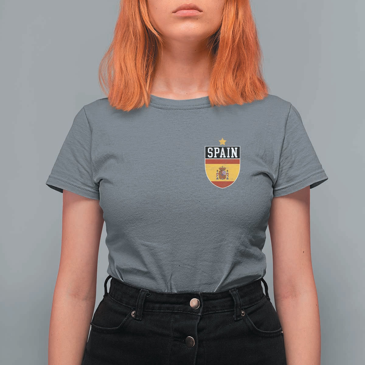 Spain 1st Star Espana Football Crest T Shirt For Women