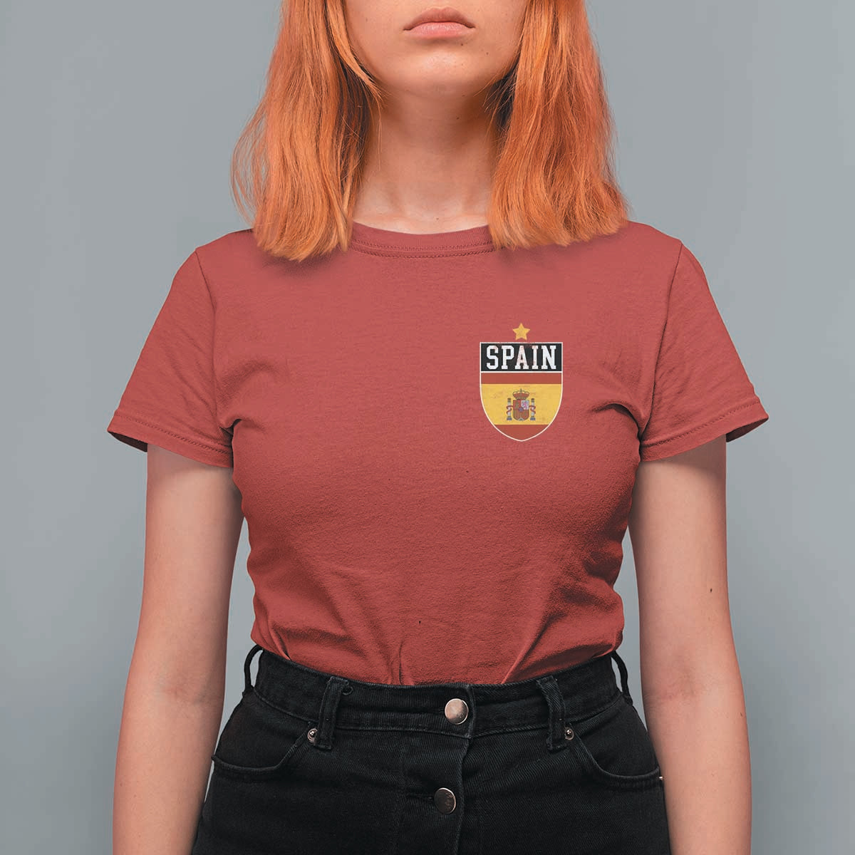 Spain 1st Star Espana Football Crest T Shirt For Women