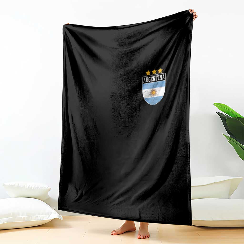 Argentina 3rd Star Vintage Argentine Football Crest Throw Blanket