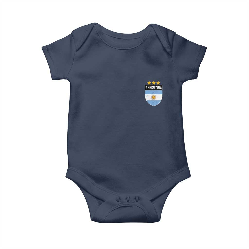 Argentina 3rd Star Vintage Argentine Football Crest Baby Onesie