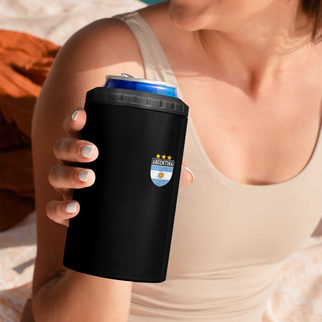 Argentina 3rd Star Vintage Argentine Football Crest 4 in 1 Can Cooler Tumbler