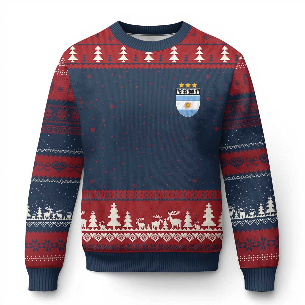 Argentina 3rd Star Vintage Argentine Football Crest Ugly Christmas Sweater