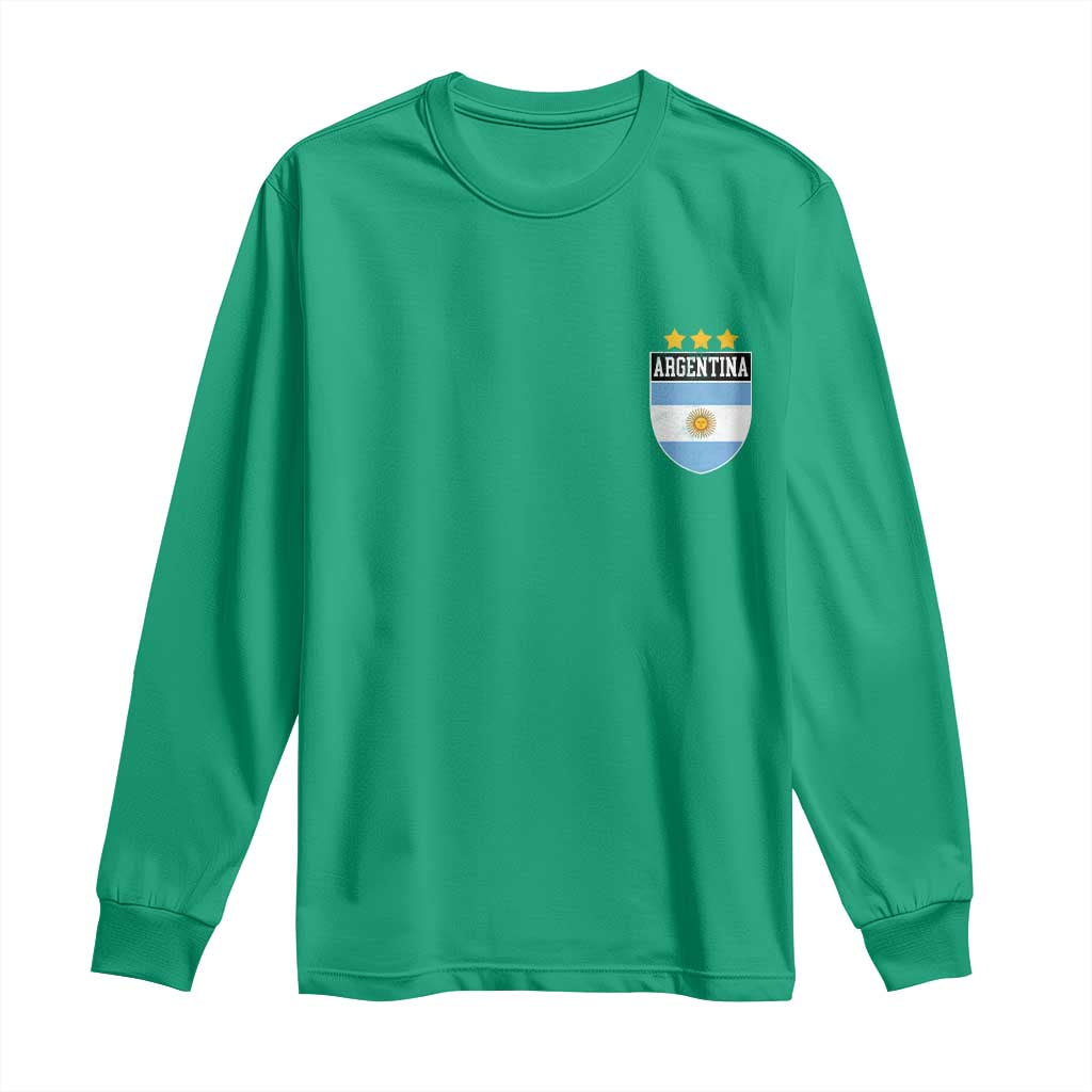 Argentina 3rd Star Vintage Argentine Football Crest Long Sleeve Shirt