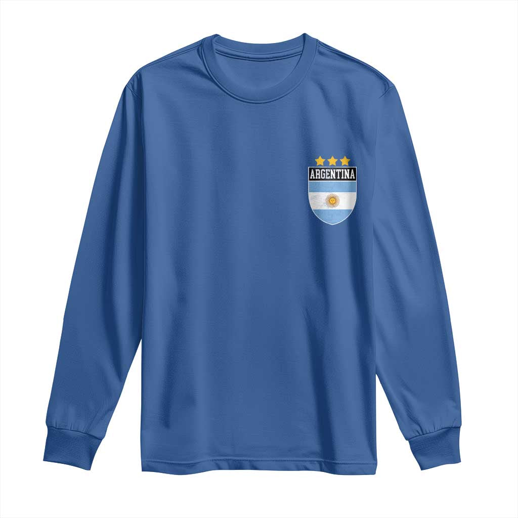 Argentina 3rd Star Vintage Argentine Football Crest Long Sleeve Shirt