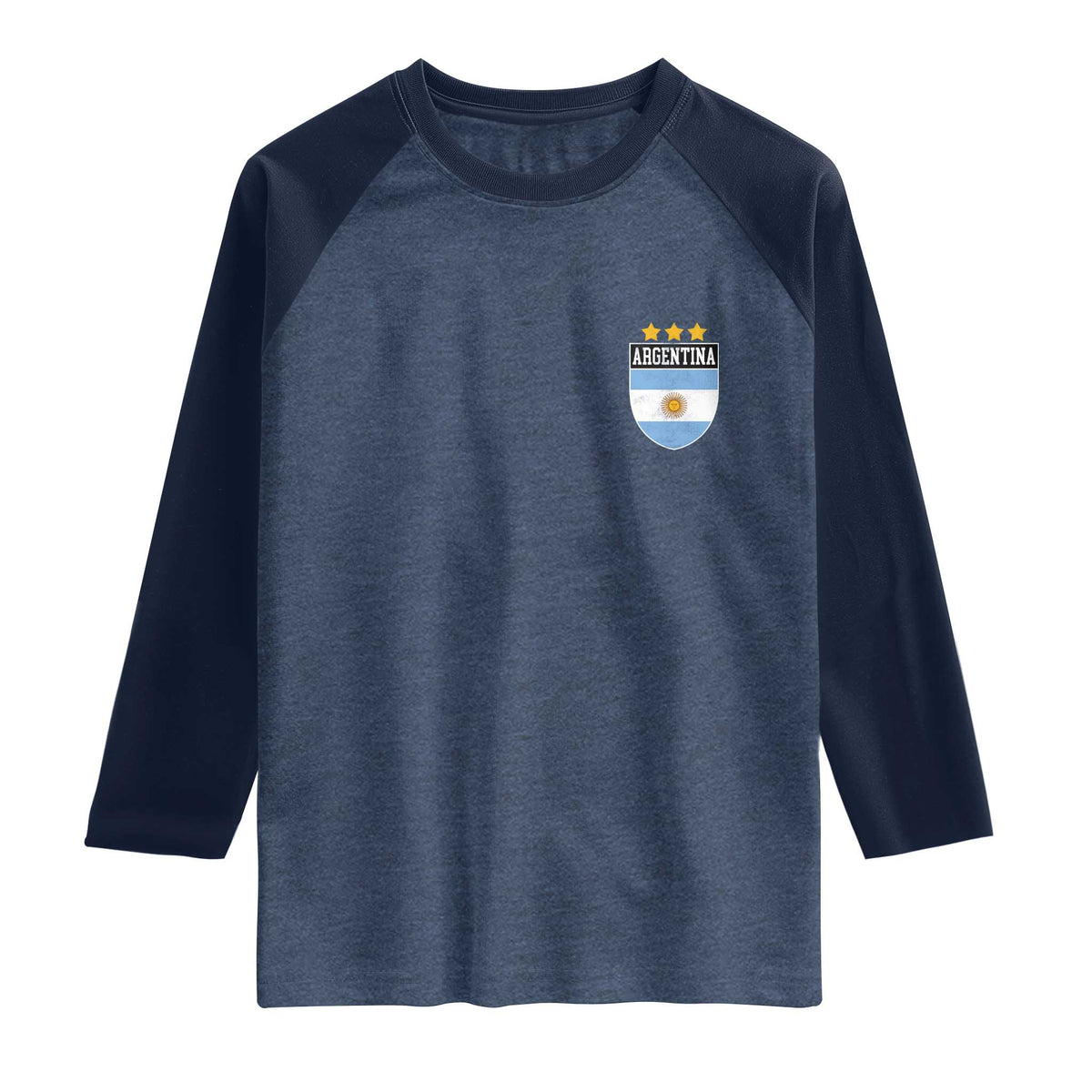 Argentina 3rd Star Vintage Argentine Football Crest Raglan Shirt