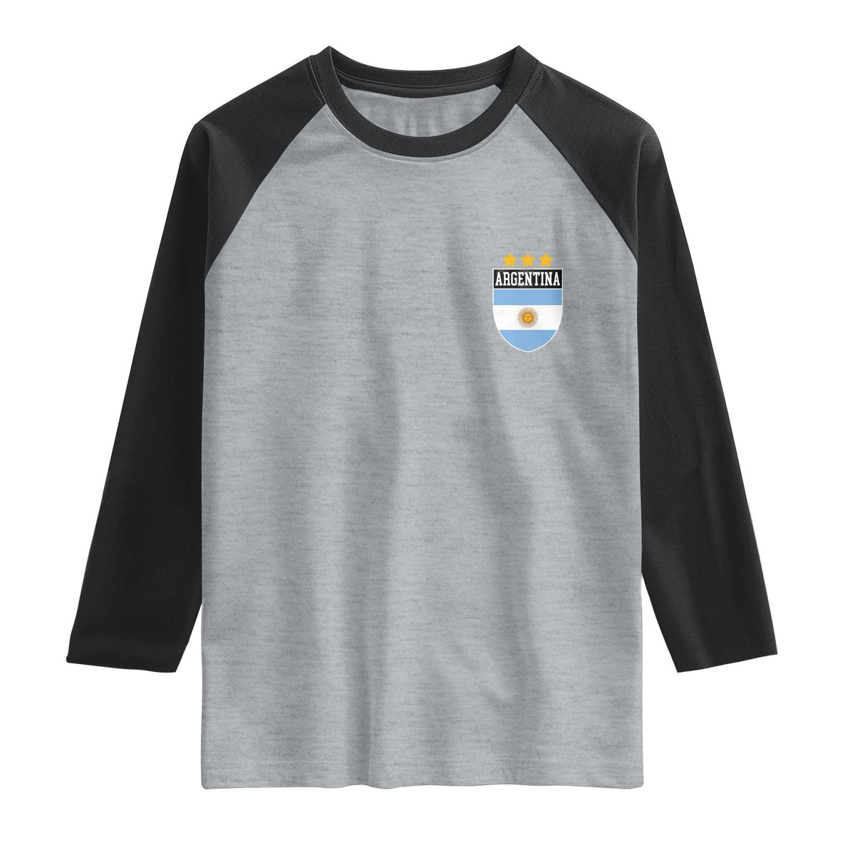 Argentina 3rd Star Vintage Argentine Football Crest Raglan Shirt