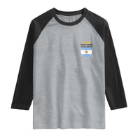 Argentina 3rd Star Vintage Argentine Football Crest Raglan Shirt