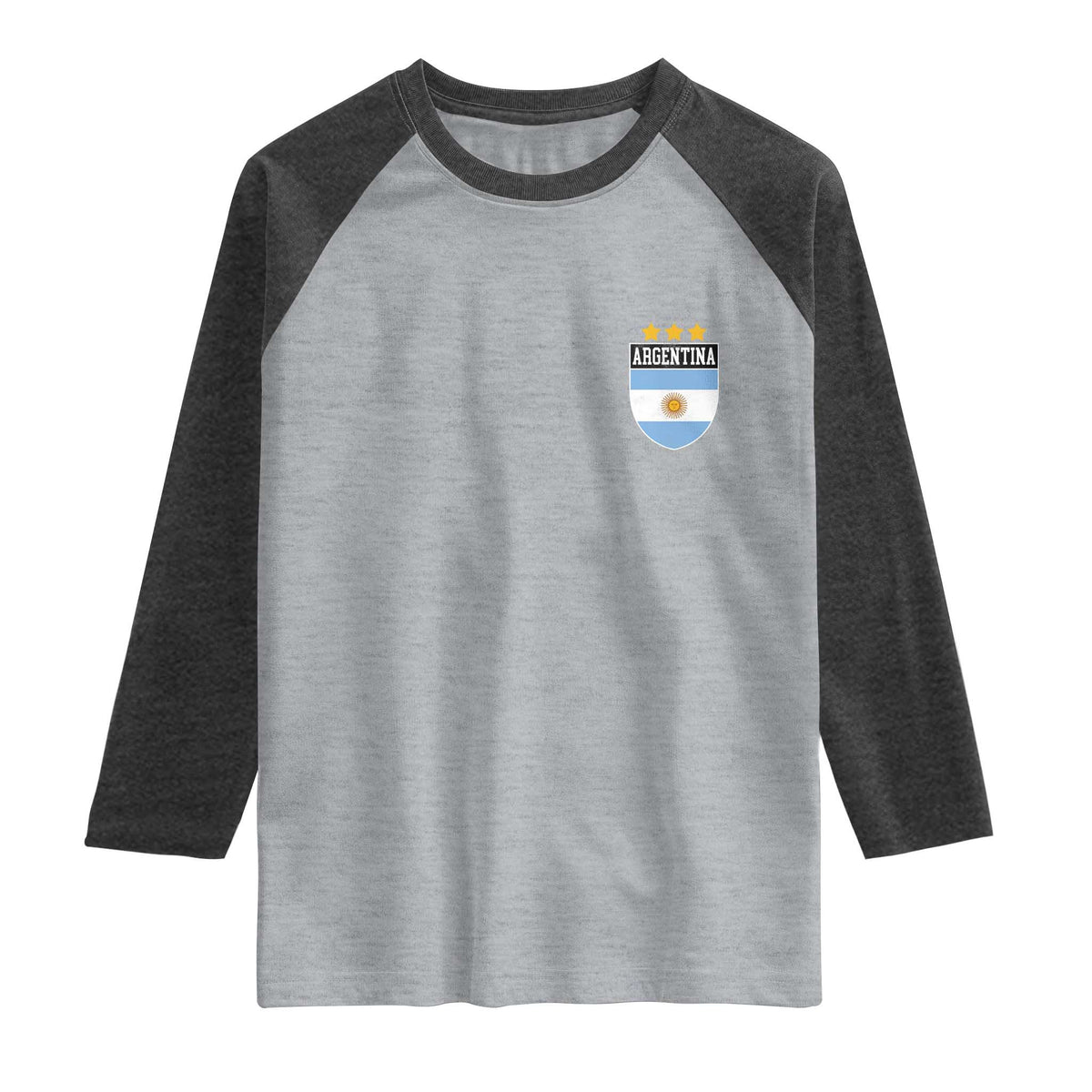Argentina 3rd Star Vintage Argentine Football Crest Raglan Shirt