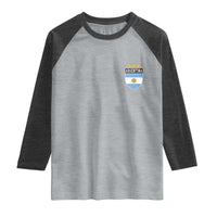 Argentina 3rd Star Vintage Argentine Football Crest Raglan Shirt