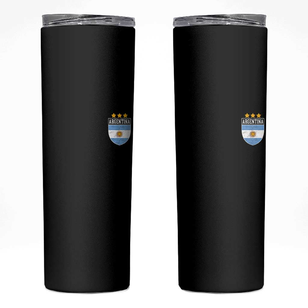 Argentina 3rd Star Vintage Argentine Football Crest Skinny Tumbler