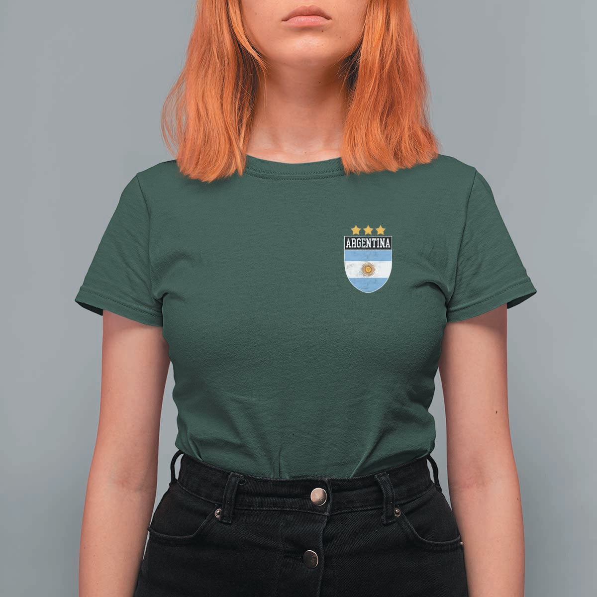 Argentina 3rd Star Vintage Argentine Football Crest T Shirt For Women