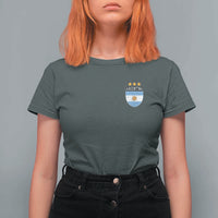 Argentina 3rd Star Vintage Argentine Football Crest T Shirt For Women