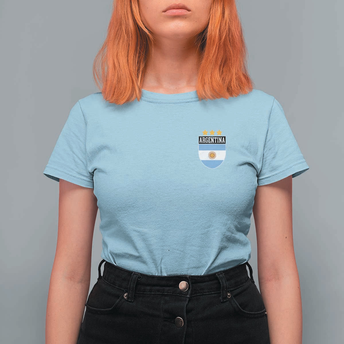 Argentina 3rd Star Vintage Argentine Football Crest T Shirt For Women