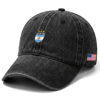 Argentina 3rd Star Vintage Argentine Football Crest Washed Cotton Baseball Cap