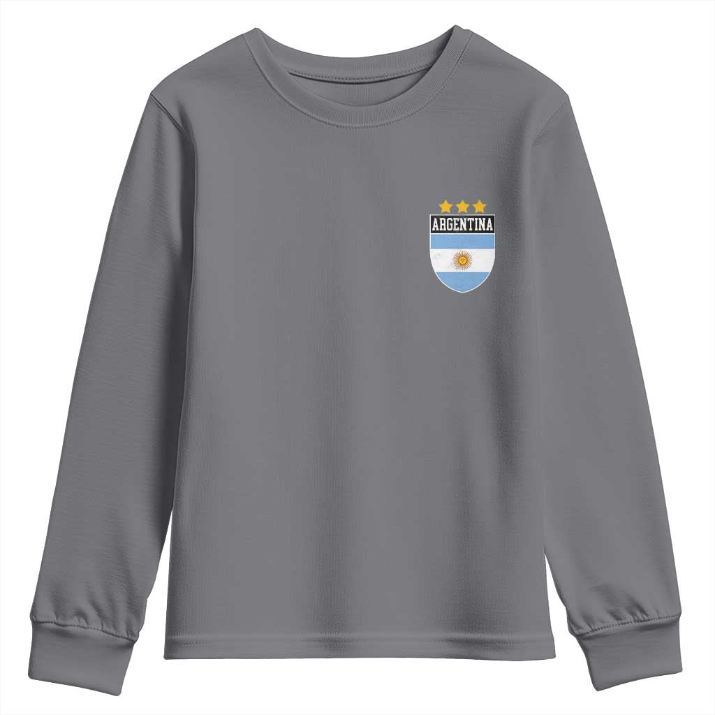 Argentina 3rd Star Vintage Argentine Football Crest Youth Sweatshirt