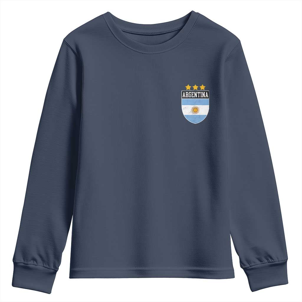 Argentina 3rd Star Vintage Argentine Football Crest Youth Sweatshirt