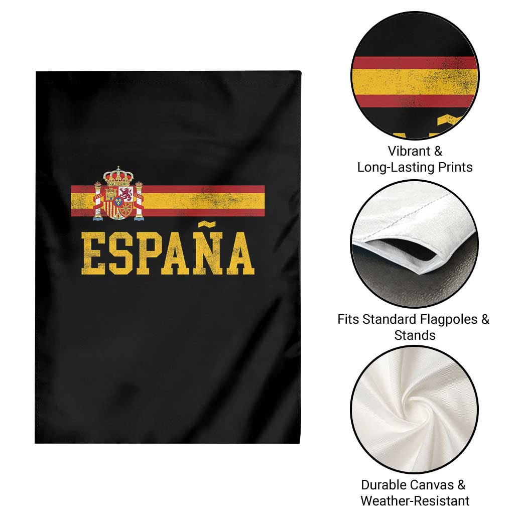 Espana Pride Vintage Spain Coat of Arms Patriotic Spainish Flag Garden Flag