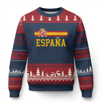 Espana Pride Vintage Spain Coat of Arms Patriotic Spainish Flag Ugly Christmas Sweater