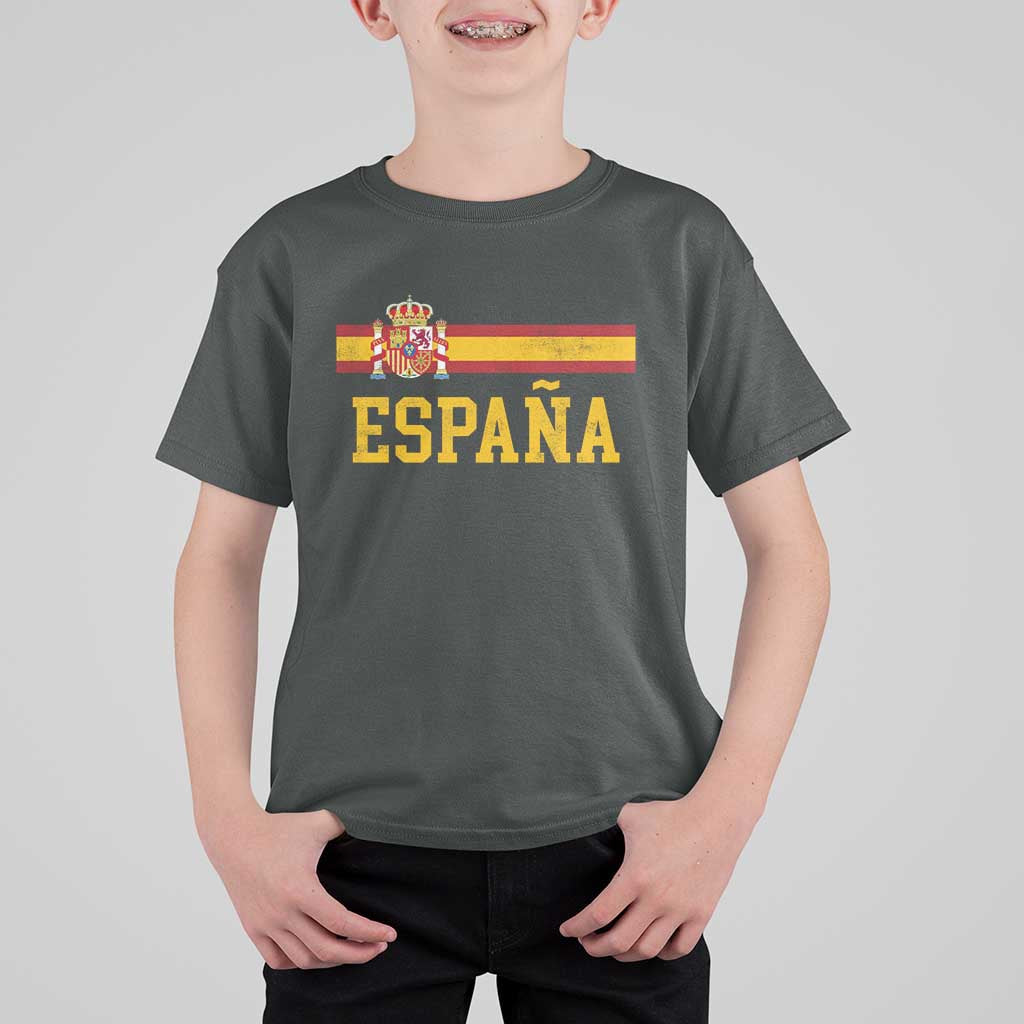 Espana Pride Vintage Spain Coat of Arms Patriotic Spainish Flag T Shirt For Kid