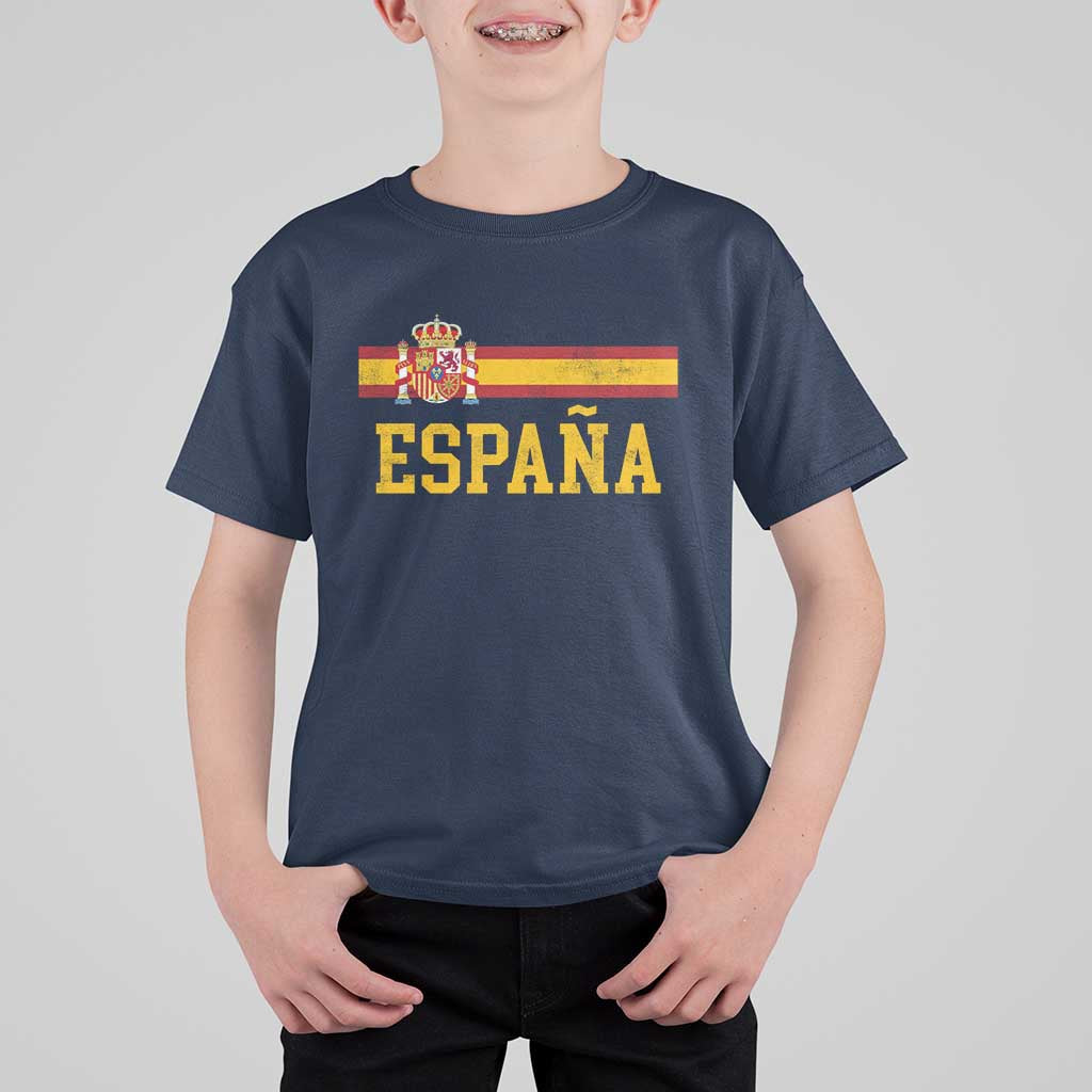 Espana Pride Vintage Spain Coat of Arms Patriotic Spainish Flag T Shirt For Kid