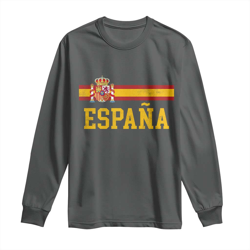 Espana Pride Vintage Spain Coat of Arms Patriotic Spainish Flag Long Sleeve Shirt