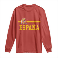 Espana Pride Vintage Spain Coat of Arms Patriotic Spainish Flag Long Sleeve Shirt