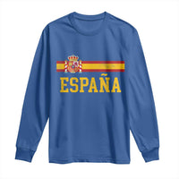 Espana Pride Vintage Spain Coat of Arms Patriotic Spainish Flag Long Sleeve Shirt