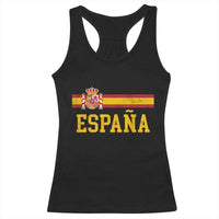 Espana Pride Vintage Spain Coat of Arms Patriotic Spainish Flag Racerback Tank Top