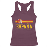 Espana Pride Vintage Spain Coat of Arms Patriotic Spainish Flag Racerback Tank Top