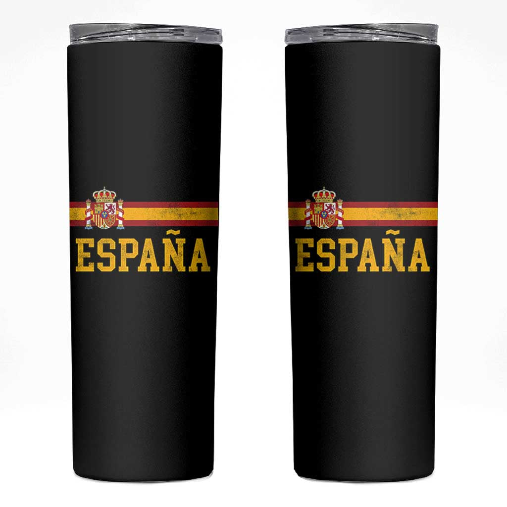 Espana Pride Vintage Spain Coat of Arms Patriotic Spainish Flag Skinny Tumbler
