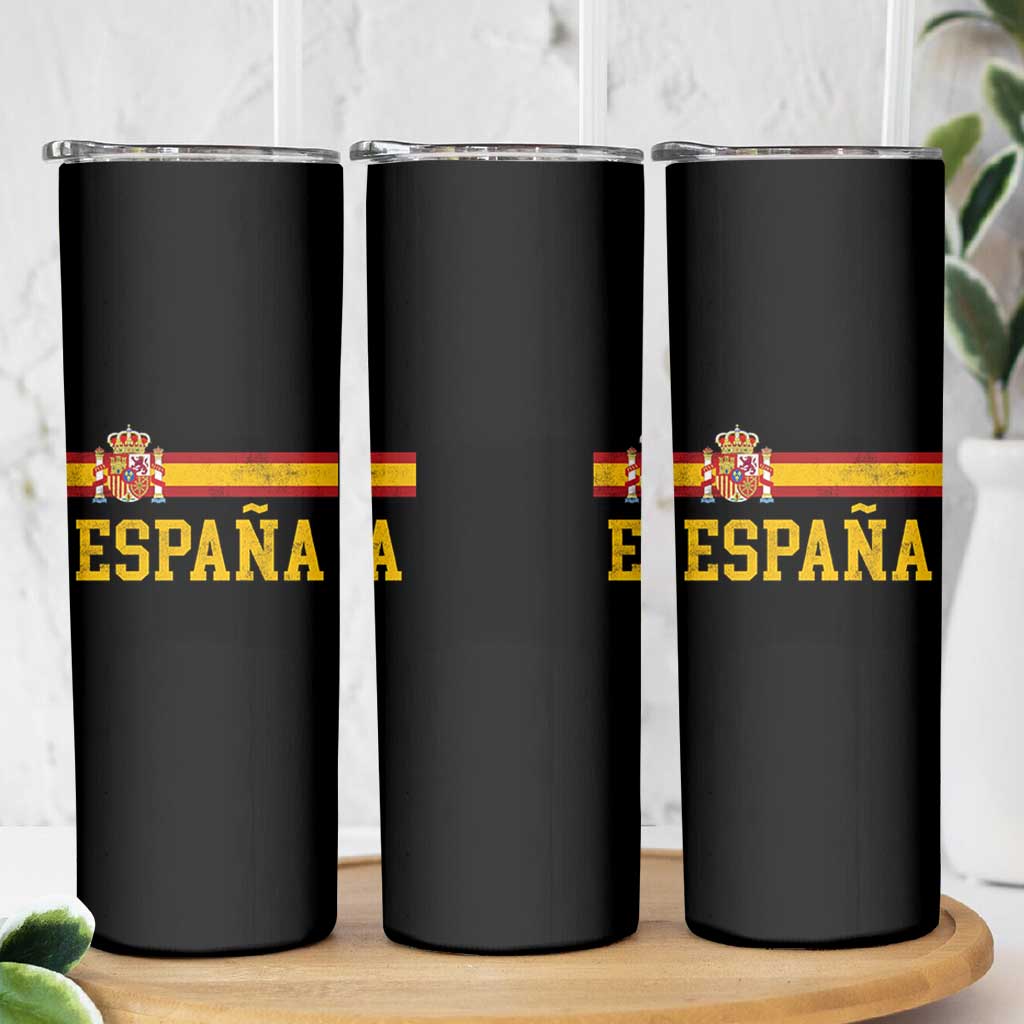 Espana Pride Vintage Spain Coat of Arms Patriotic Spainish Flag Skinny Tumbler