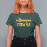 Espana Pride Vintage Spain Coat of Arms Patriotic Spainish Flag T Shirt For Women
