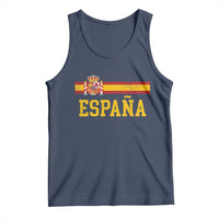 Espana Pride Vintage Spain Coat of Arms Patriotic Spainish Flag Tank Top