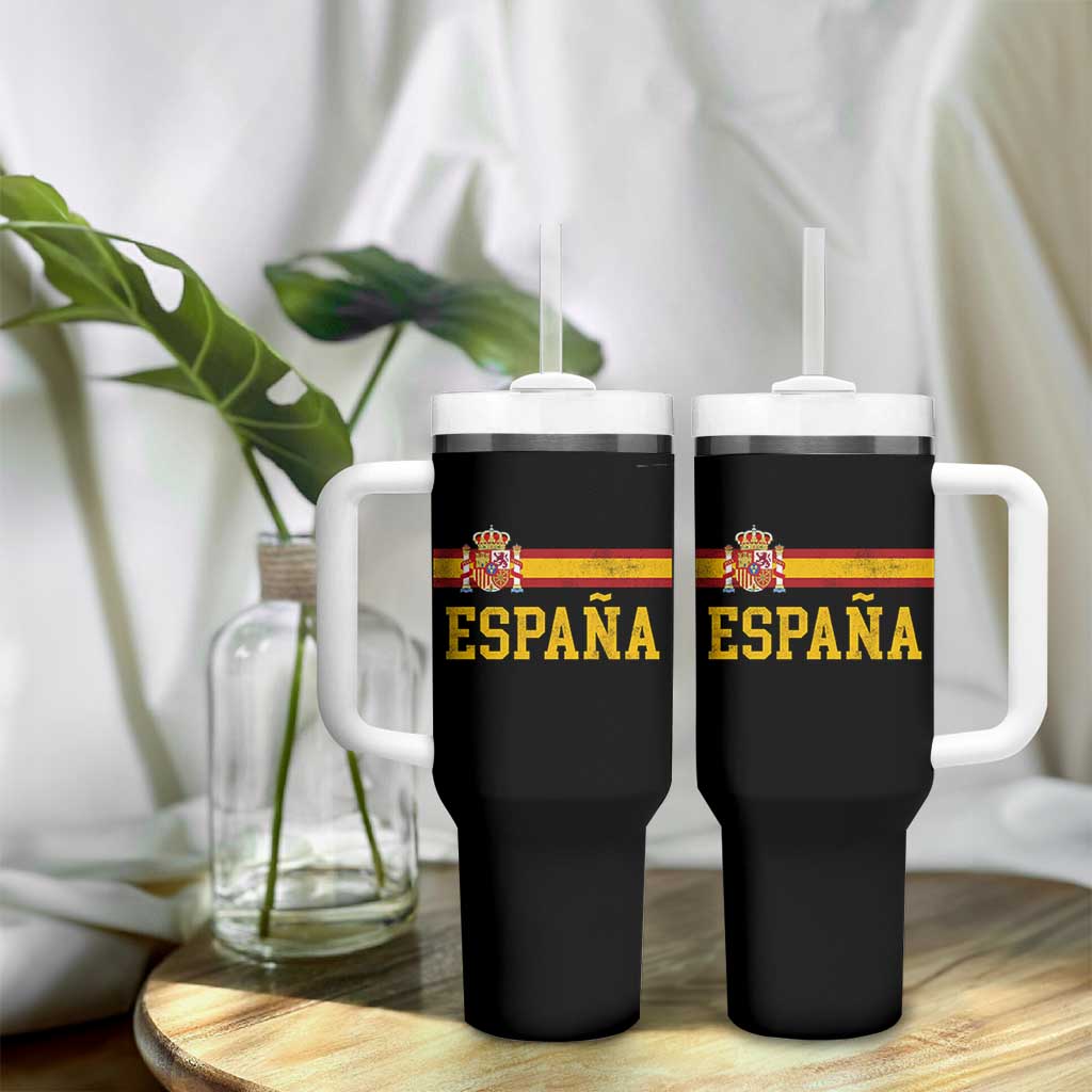 Espana Pride Vintage Spain Coat of Arms Patriotic Spainish Flag Tumbler With Handle
