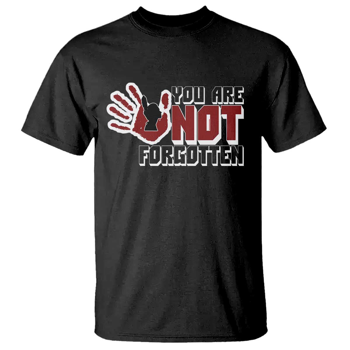 Native American Women T Shirt You Are Not Forgotten Stop MMIW Red Hand - Wonder Print Shop