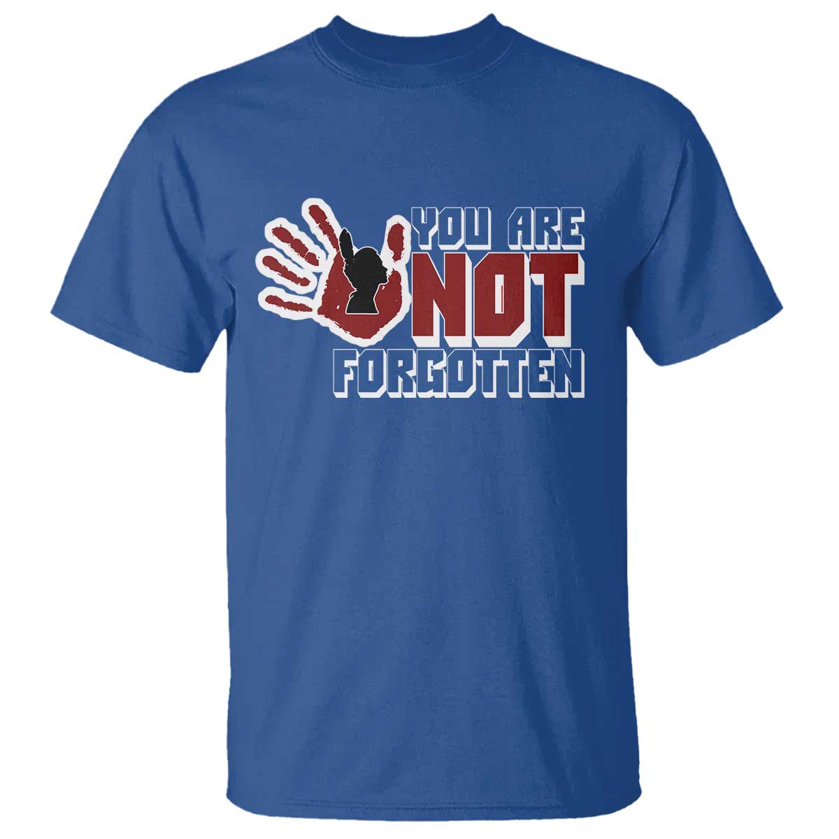 Native American Women T Shirt You Are Not Forgotten Stop MMIW Red Hand - Wonder Print Shop