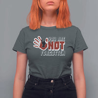 Native American Women T Shirt For Women You Are Not Forgotten Stop MMIW Red Hand - Wonder Print Shop