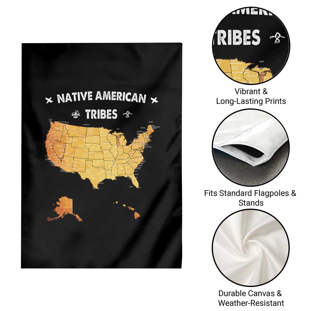 Native American Tribes Garden Flag Vintage Native American Map US History - Wonder Print Shop