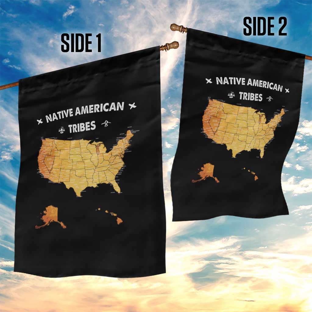 Native American Tribes Garden Flag Vintage Native American Map US History - Wonder Print Shop