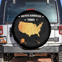 Native American Tribes Spare Tire Cover Vintage Native American Map US History - Wonder Print Shop