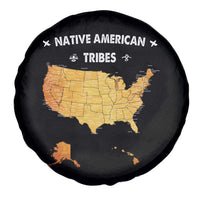 Native American Tribes Spare Tire Cover Vintage Native American Map US History - Wonder Print Shop