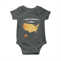 Native American Tribes Baby Onesie Vintage Native American Map US History - Wonder Print Shop
