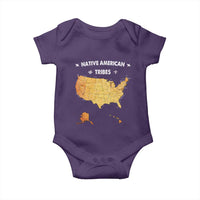 Native American Tribes Baby Onesie Vintage Native American Map US History - Wonder Print Shop