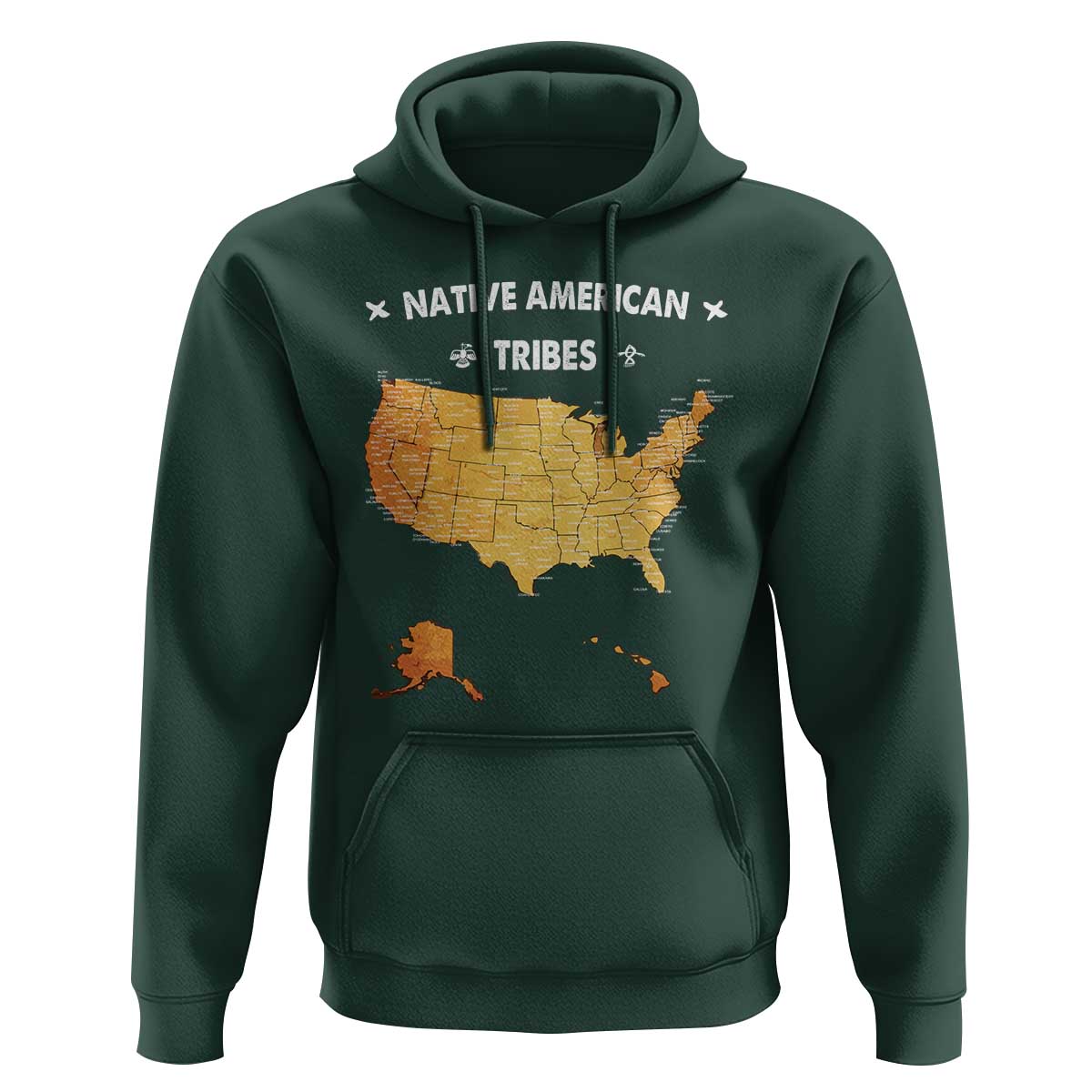 Native American Tribes Hoodie Vintage Native American Map US History