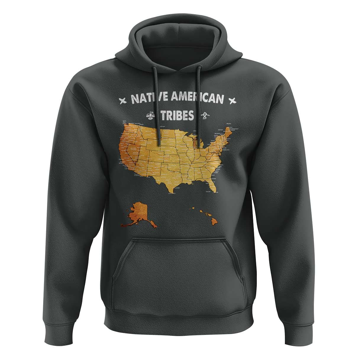 Native American Tribes Hoodie Vintage Native American Map US History