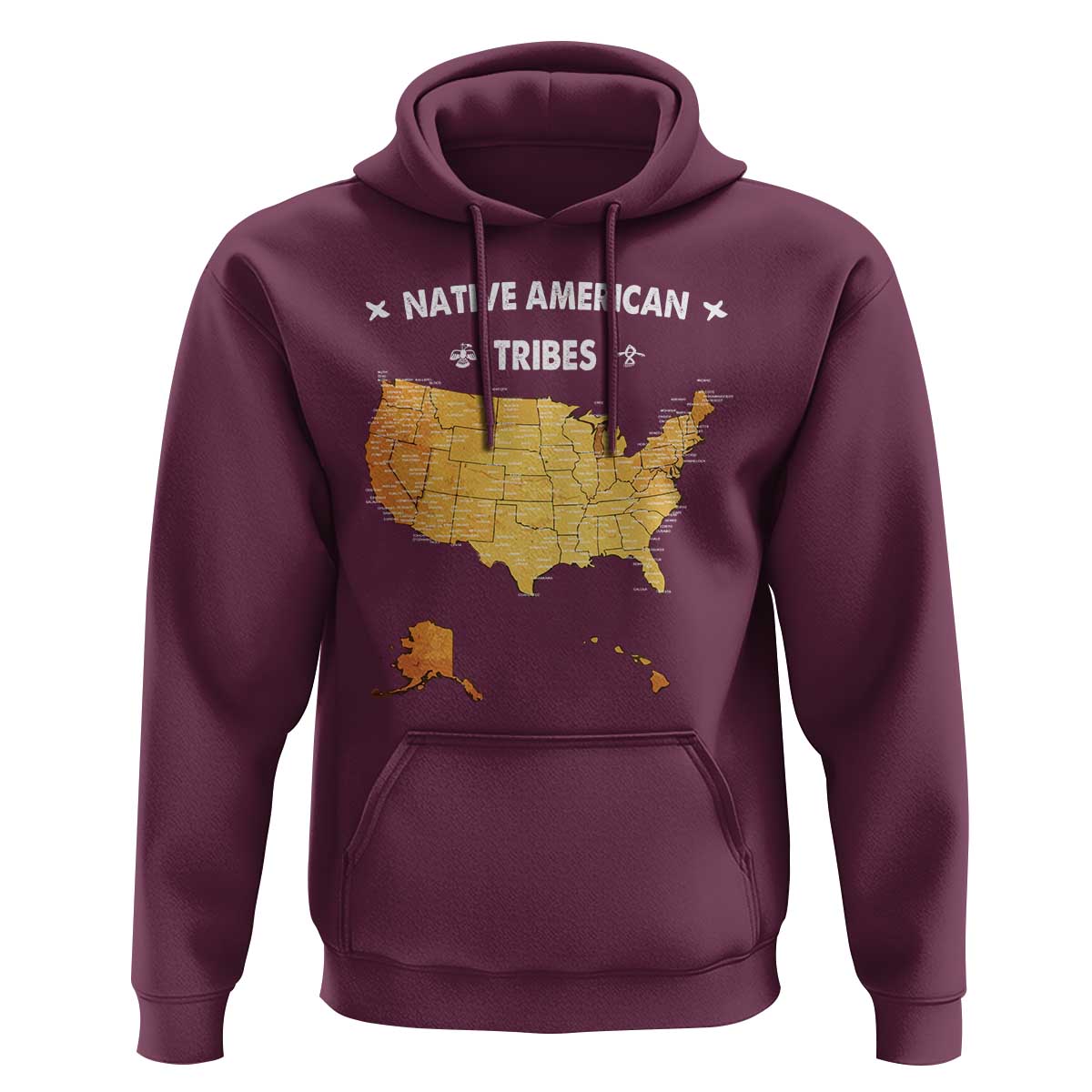 Native American Tribes Hoodie Vintage Native American Map US History
