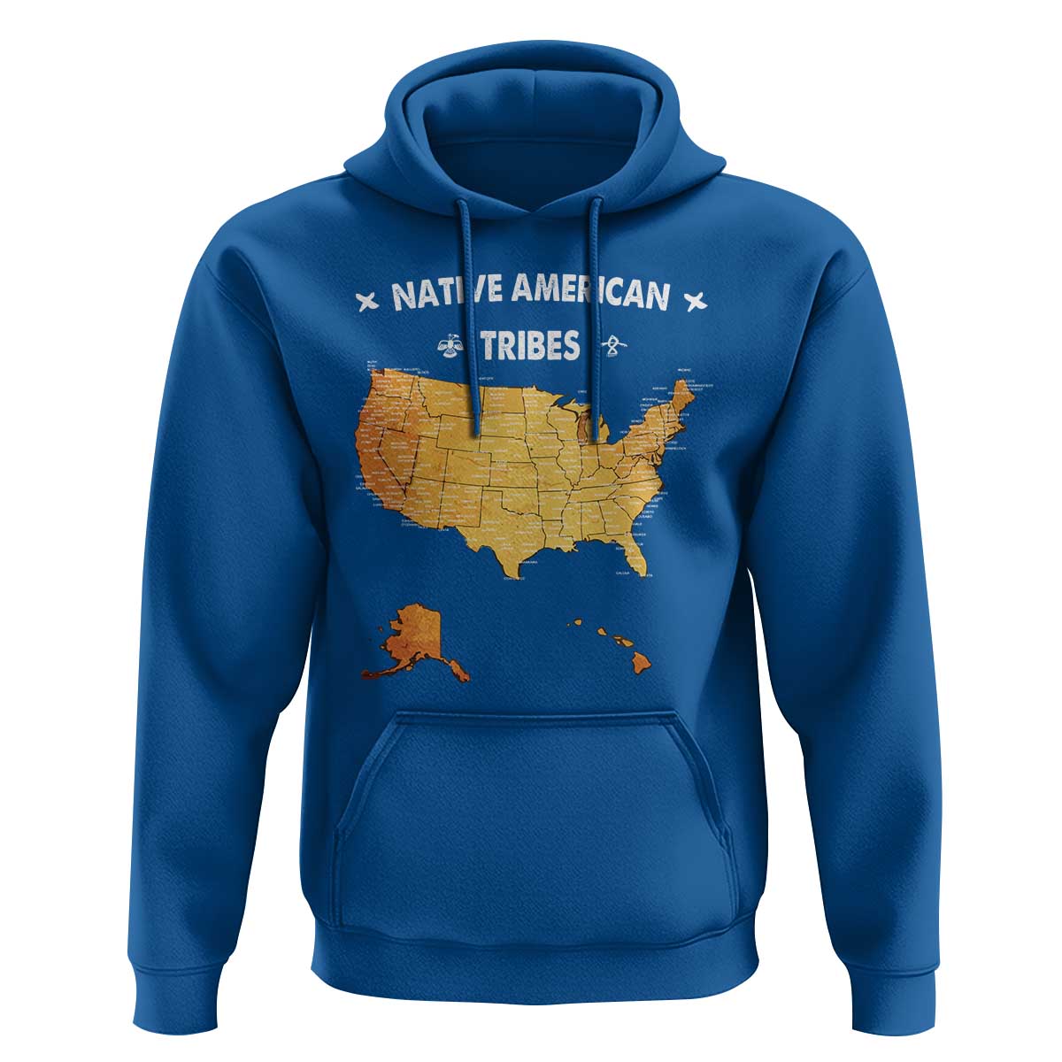 Native American Tribes Hoodie Vintage Native American Map US History