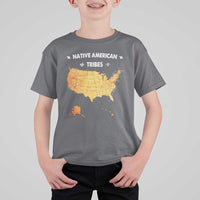 Native American Tribes T Shirt For Kid Vintage Native American Map US History - Wonder Print Shop