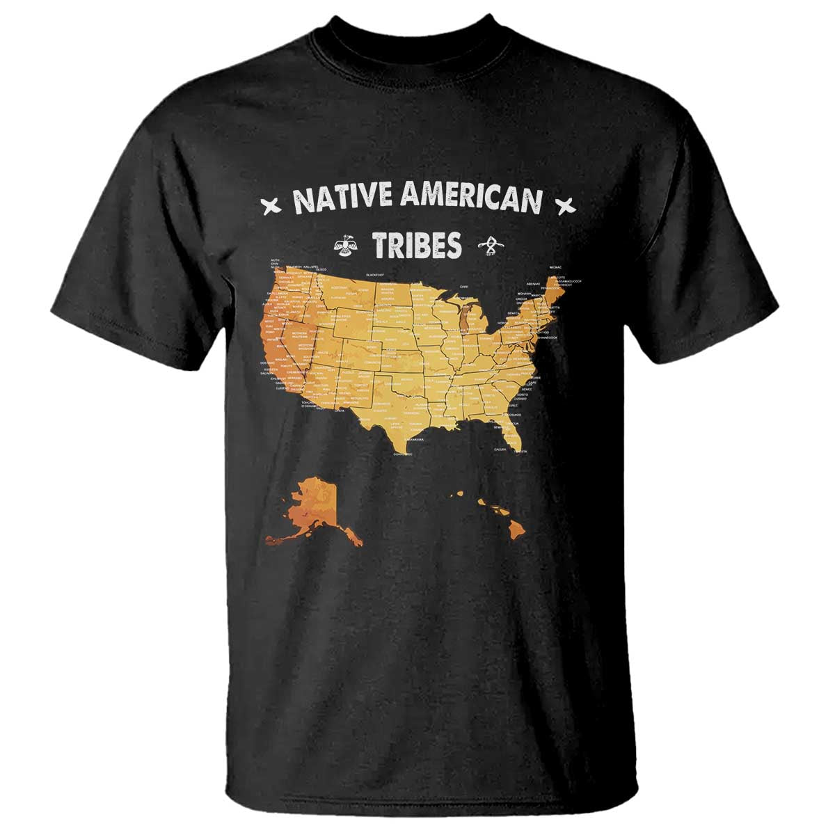 Native American Tribes T Shirt Vintage Native American Map US History - Wonder Print Shop