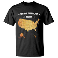 Native American Tribes T Shirt Vintage Native American Map US History - Wonder Print Shop